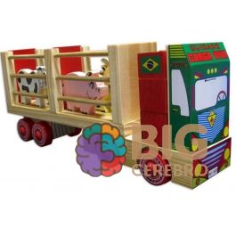 Caminhão Infantil Carreta de Madeira MDF 9 eixos para Crianças